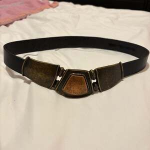 Vintage 1987 Leather Interlocking Buckle Belt
